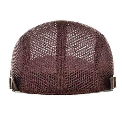 VOBOOM Men Breathable Mesh Summer Hat Adjustable Newsboy Beret (Coffee) | Classic Summer Style thumbnail 4