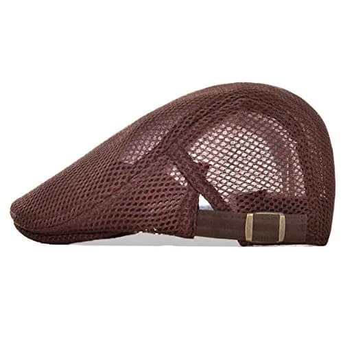 VOBOOM Men Breathable Mesh Summer Hat Adjustable Newsboy Beret (Coffee) | Classic Summer Style thumbnail 2