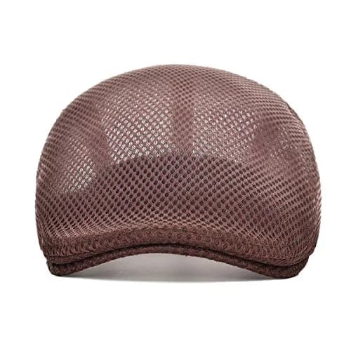 VOBOOM Men Breathable Mesh Summer Hat Adjustable Newsboy Beret (Coffee) | Classic Summer Style thumbnail 3