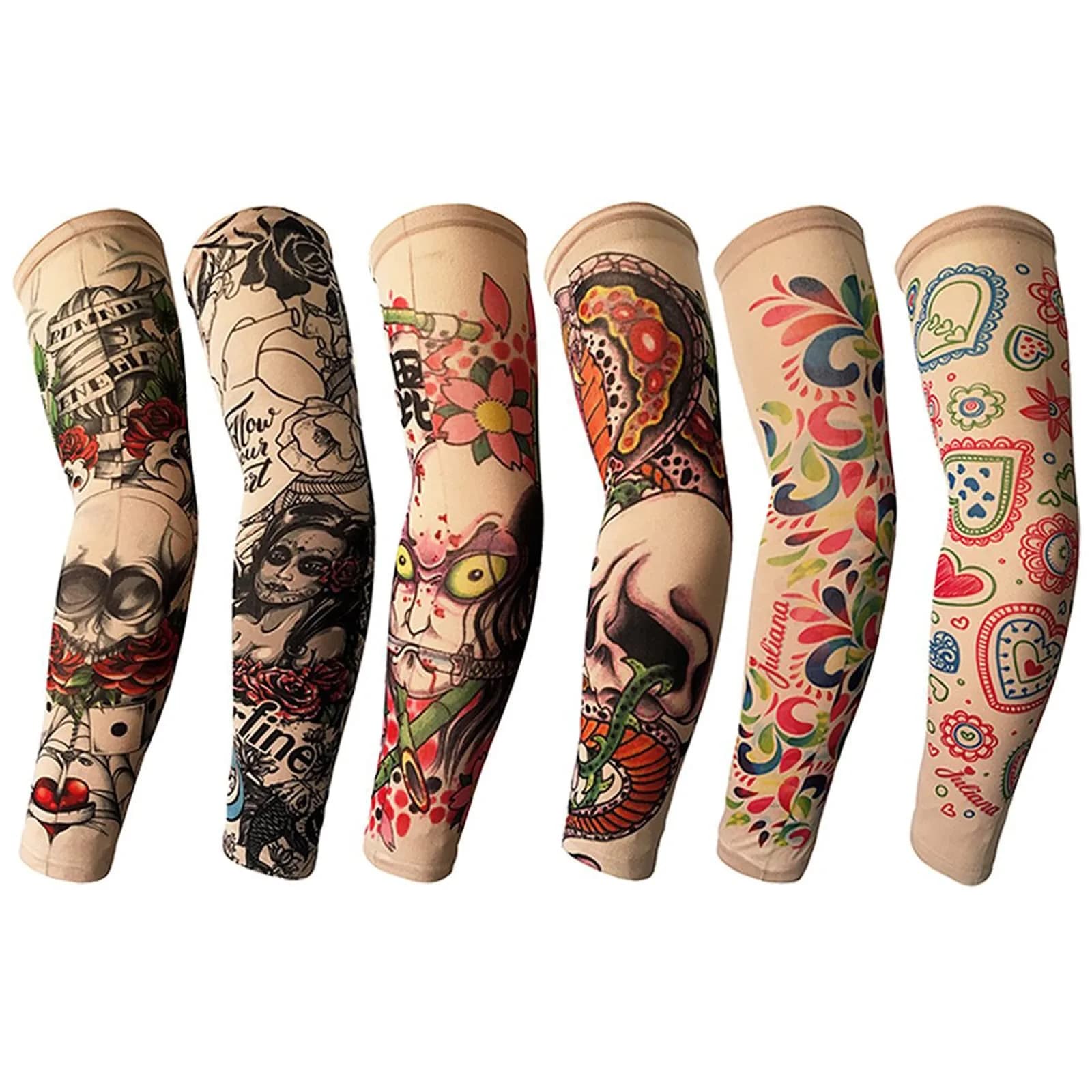 YARIEW Temporary Tattoo Sleeves for Men Arm Sleeves | Realistic Sun Protection & Party Decor (70-120 chars)