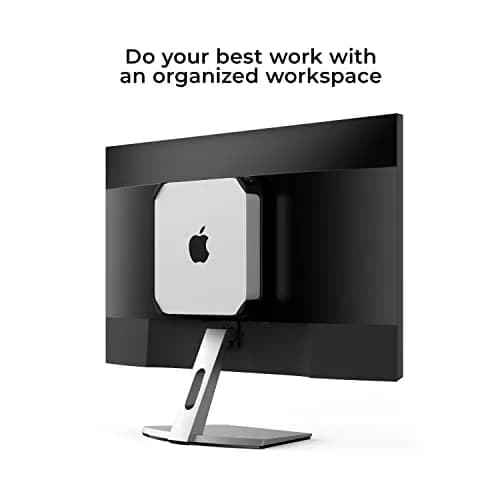 HumanCentric Mac mini Mount | VESA 75/100mm, Under Desk, Wall Mount, Black Plastic thumbnail 5