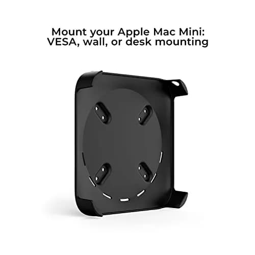 HumanCentric Mac mini Mount | VESA 75/100mm, Under Desk, Wall Mount, Black Plastic thumbnail 2
