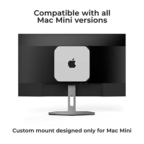 HumanCentric Mac mini Mount | VESA 75/100mm, Under Desk, Wall Mount, Black Plastic thumbnail 3