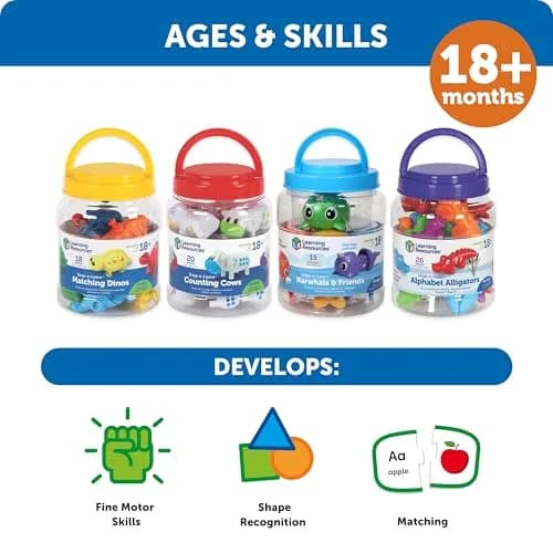 Learning Resources Snap-n-Learn Matching Dinos - Dinosaur Toys, 9-Piece Set | Educational Toddler Fine Motor Skills thumbnail 8