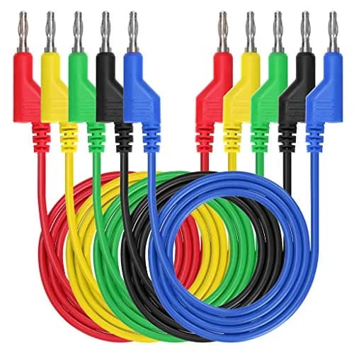 Sumnacon 5-Piece 4mm Banana Plug Test Leads Set | 1m Flexible Silicone, 1000V/15A thumbnail 1