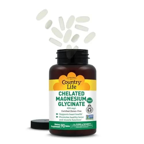 Country Life Chelated Magnesium Glycinate 400mg | Supports Muscle, Bone & Calm thumbnail 8