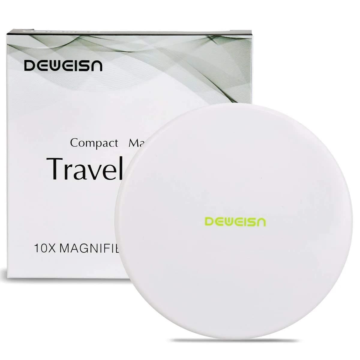 deweisn Magnifying Compact Cosmetic Mirror 4" | 10x Magnification & True View for Travel & Purse - main product image