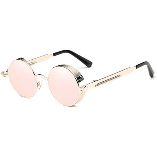 Dollger Round Mirrored Sunglasses 48mm (1.9in) | Vintage Steampunk Style with UV400 Protection thumbnail 1