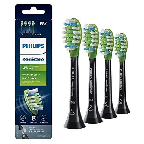 Philips Sonicare Genuine W3 Premium White Replacement Toothbrush Heads, 4 Count (Pack of 1) | Whiter Teeth in 3 Days thumbnail 1
