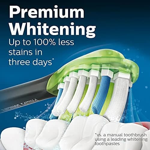 Philips Sonicare Genuine W3 Premium White Replacement Toothbrush Heads, 4 Count (Pack of 1) | Whiter Teeth in 3 Days thumbnail 2