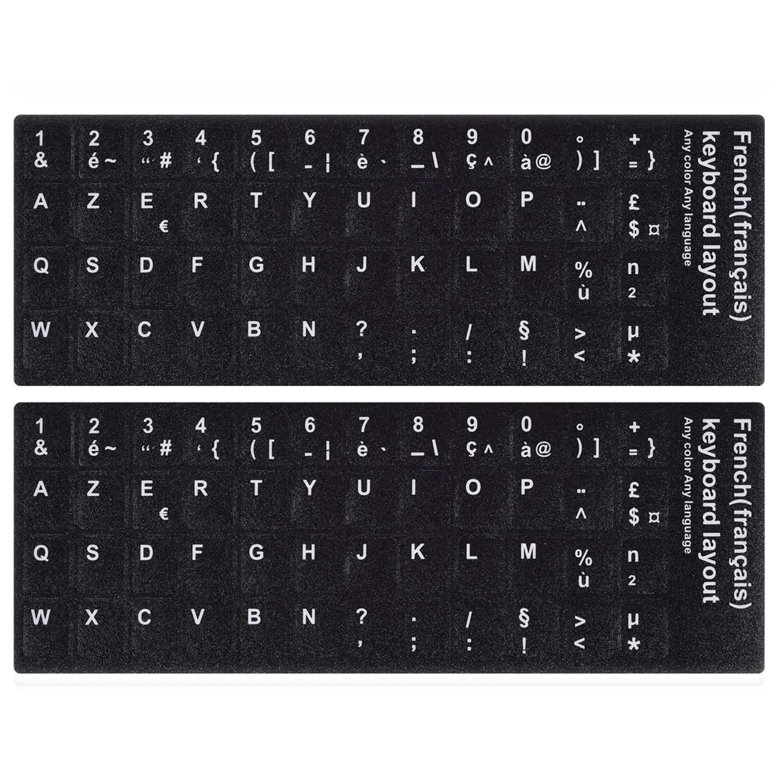 CaseBuy French Keyboard Stickers 2-Pack | Matte Vinyl with White Letters for Laptops & PCs