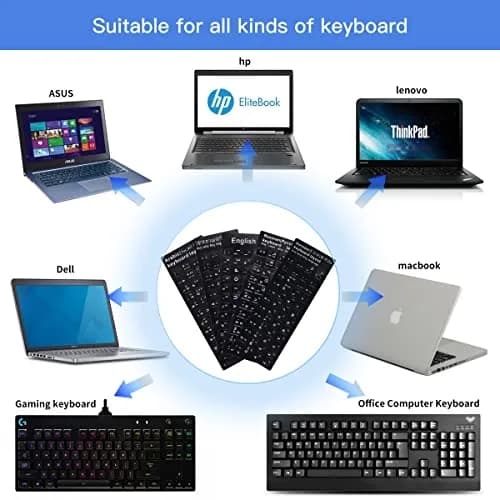 CaseBuy French Keyboard Stickers 2-Pack | Matte Vinyl with White Letters for Laptops & PCs thumbnail 6