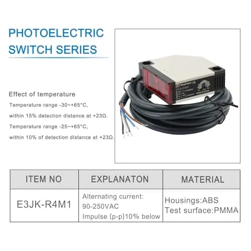 Heschen Photoelectric Sensor Switch AC90-250V Feedback Reflection Type with 4m Monitoring Distance thumbnail 4
