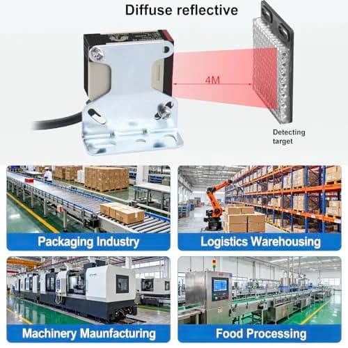 Heschen Photoelectric Sensor Switch AC90-250V Feedback Reflection Type with 4m Monitoring Distance thumbnail 5