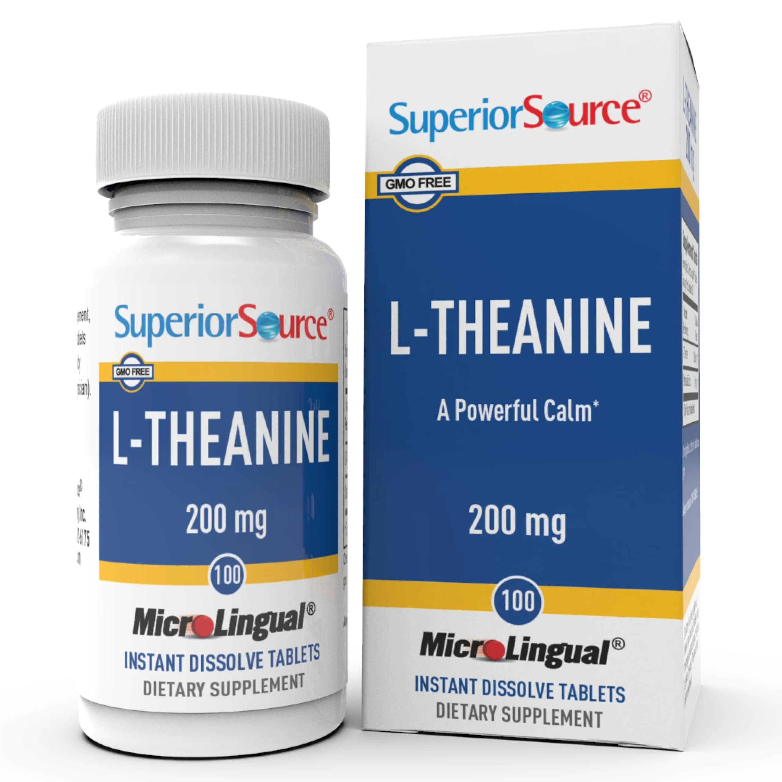 Superior Source L-Theanine 200 mg | Supports Relaxation & Sleep, 100 Sublingual Tablets - main product image