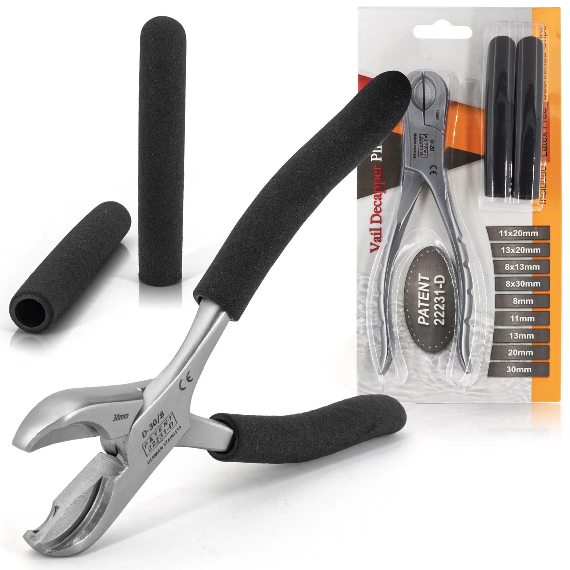 Scientific Labwares Dual Action Decapper Pliers for Crimped Vials and Bottles (8mm & 30mm) | Lab Supply - main product image