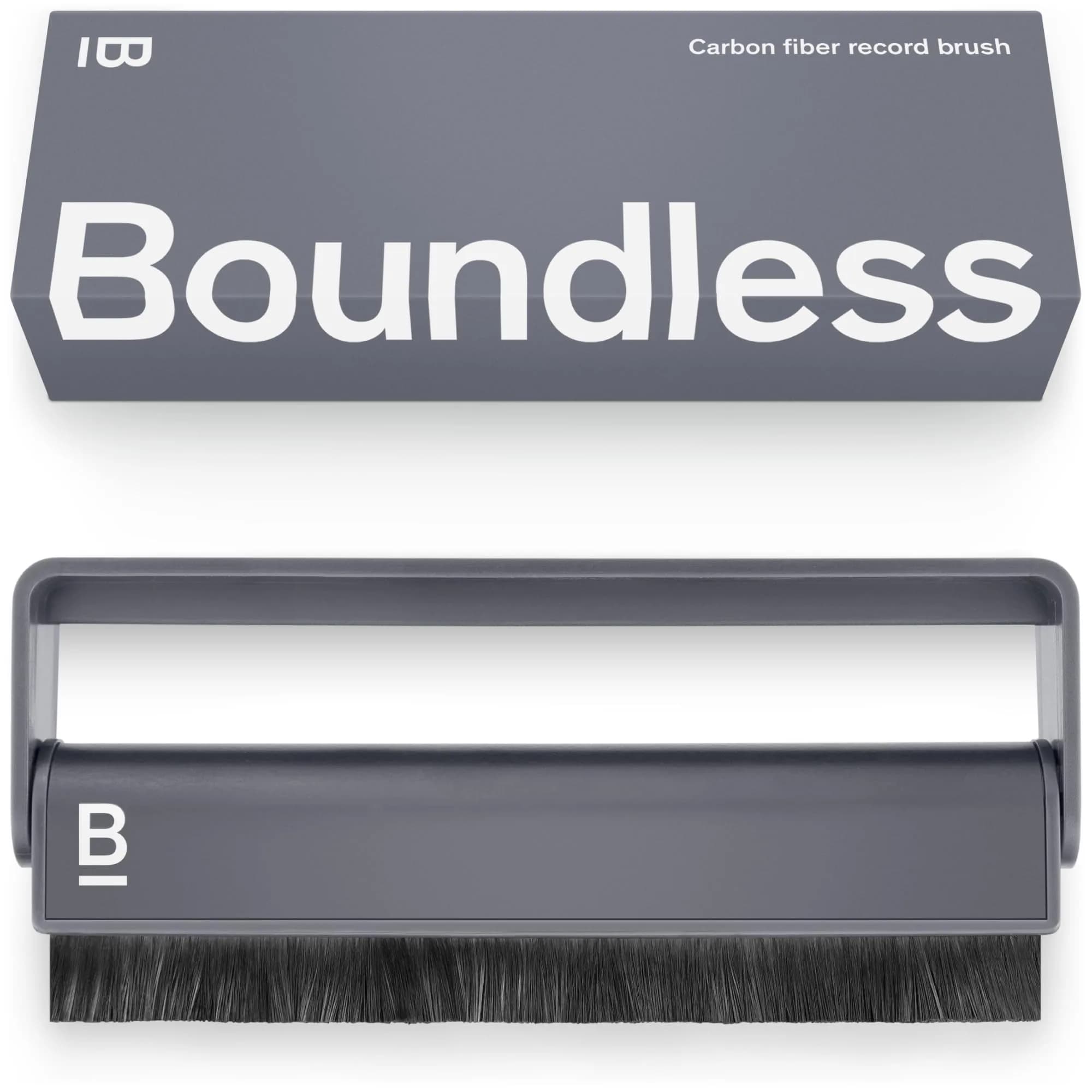 Boundless Audio Carbon Fiber Anti-Static Vinyl Record Cleaner Brush | 11.3cm (4.45in) Midnight Grey - main product image