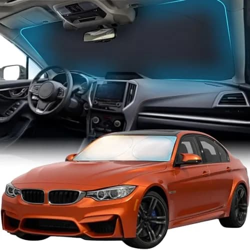 FORTEM Windshield Sun Shade - Standard Size (59" x 31" / 150cm x 79cm) | Blocks Heat & UV Rays thumbnail 1