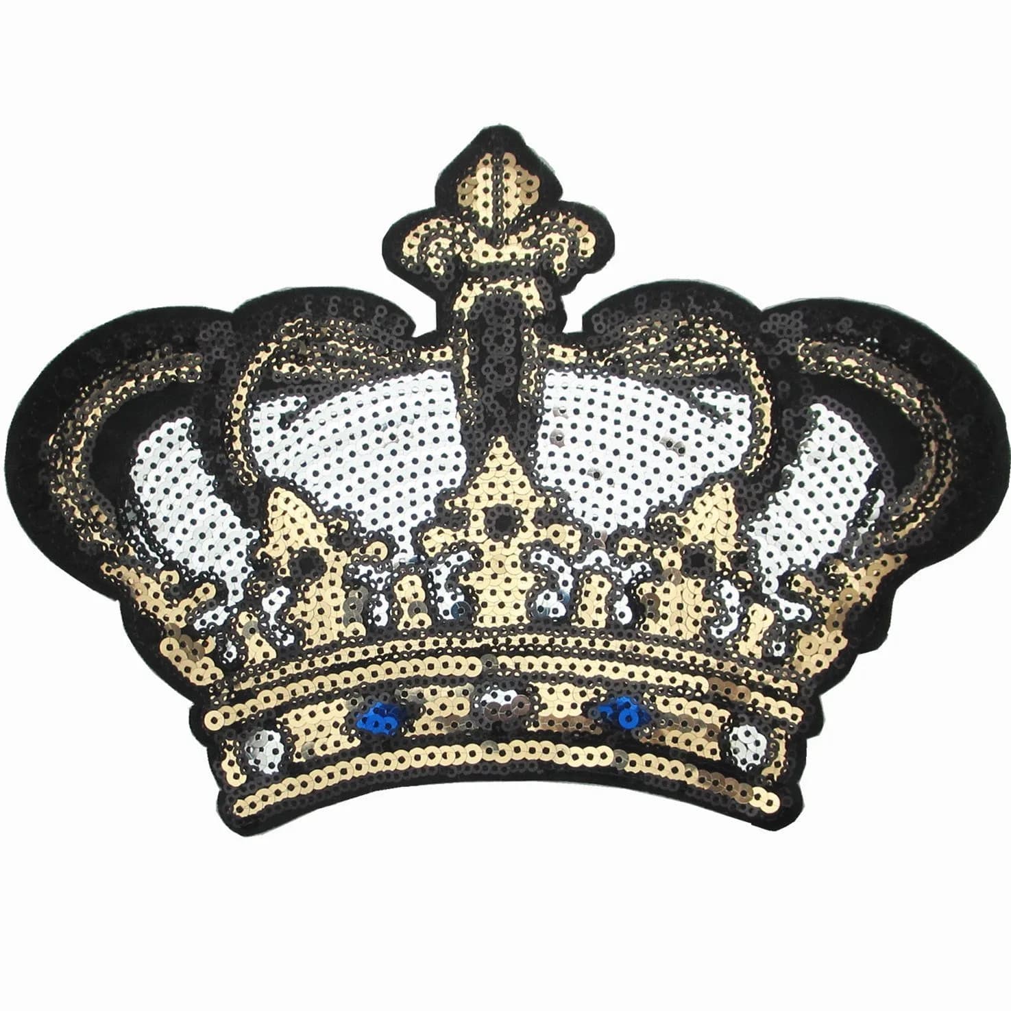 Dandan DIY Letter Wow Embroidered Sequin Patch | 27cm x 17cm (11" x 6.7") — Crown