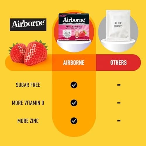 Airborne Immune Support Effervescent Tablets Very Berry Flavor 30 Count | 1000mg Vitamin C + Zinc & Herbal Blend thumbnail 4