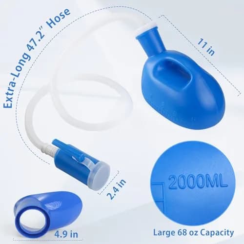 ONEDONE Portable Urinals for Women 2000ML | 2-in-1 Bedside & Travel Urinal (Blue) thumbnail 4