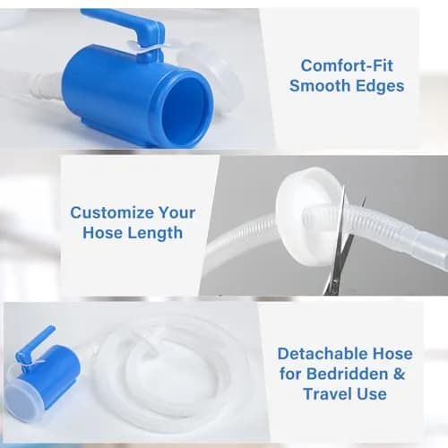 ONEDONE Portable Urinals for Women 2000ML | 2-in-1 Bedside & Travel Urinal (Blue) thumbnail 7