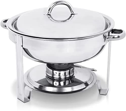 SUPER DEAL Pack of 6 Deluxe Full Size Round Stainless Steel Chafing Dishes 5 Qt | Durable Buffet Serving Set thumbnail 8