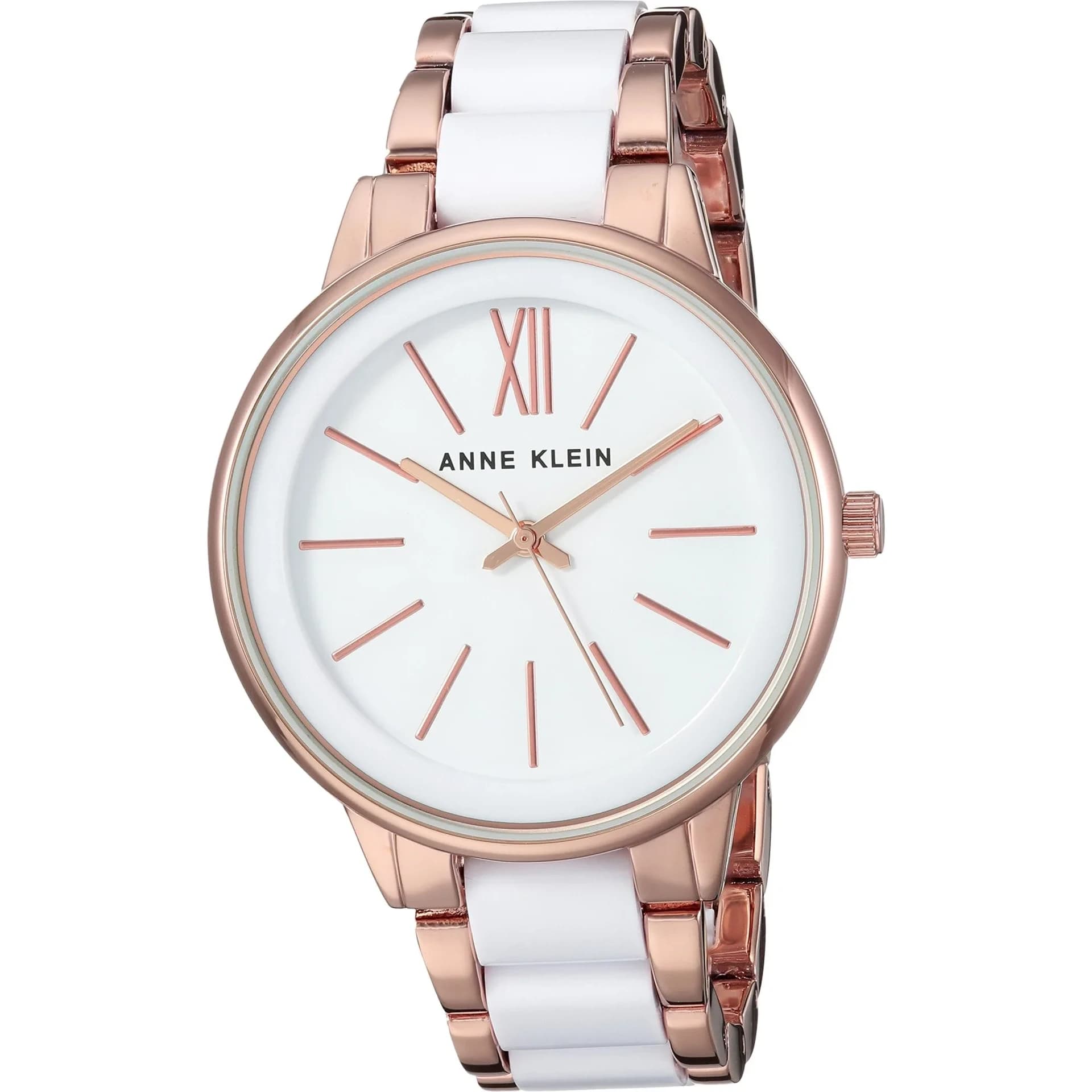 Anne Klein Women's Resin Bracelet Watch 37mm (1.5 inch) | Rose Gold-Tone & White - main product image