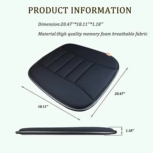 RaoRanDang Black Memory Foam Car Seat Cushion Pad | 54 cm x 46 cm x 3 cm thumbnail 7