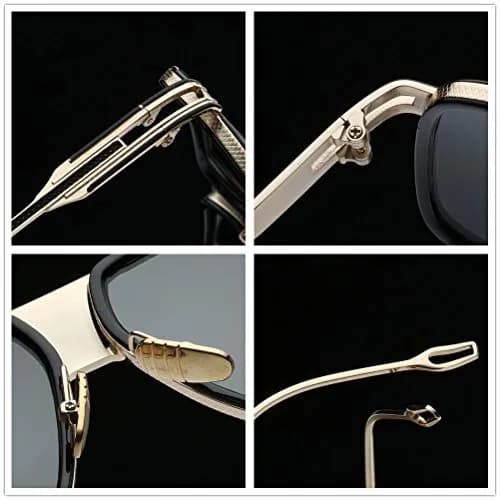GOBIGER Aviator Sunglasses for Men Retro Fashion Gold Oversized 70s Shades | UV400 Protection thumbnail 3
