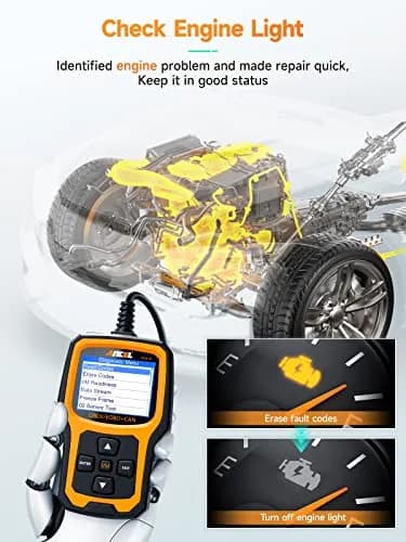 ANCEL AD410 Vehicle Scan Tool | Supports All 1996+ OBD2 Cars, Fault Code Reader, Live Data, Easy for Beginners thumbnail 3