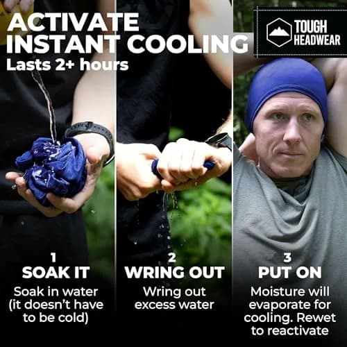 Tough Headwear Blue Cooling Cap Helmet Liner Skull Cap Running Beanie 55.9-61.6 cm (22-24.25 in) thumbnail 7