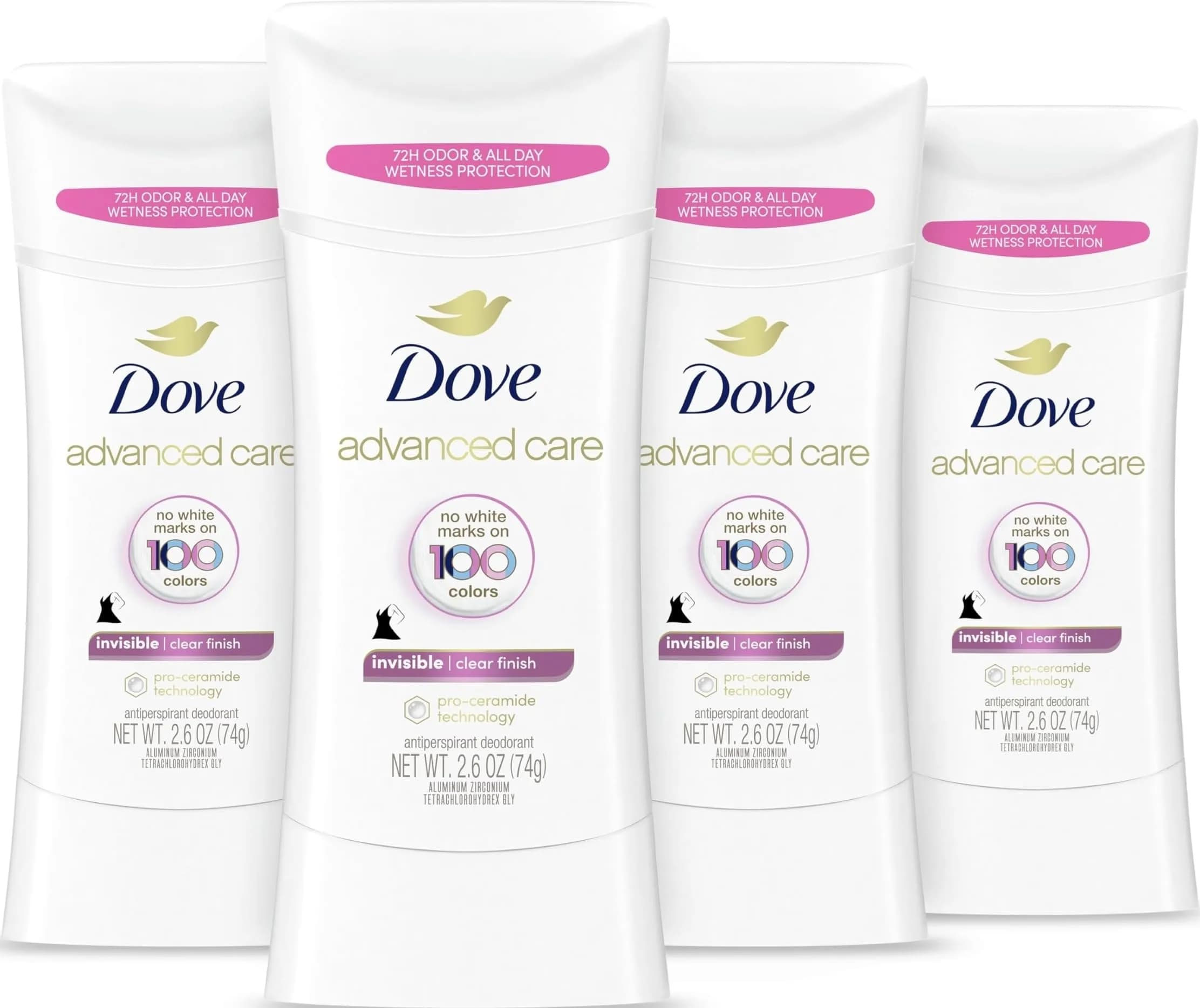 Dove Advanced Care Sheer Cool Invisible Antiperspirant Deodorant Stick 77ml (2.6 oz) | 72-Hour Sweat & Odor Protection — White