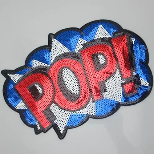 Dandan DIY Letter POP Embroidered Sequin Applique Patch 28cm (11") | Sew or Iron On for Clothes, Curtains, Crafts thumbnail 2