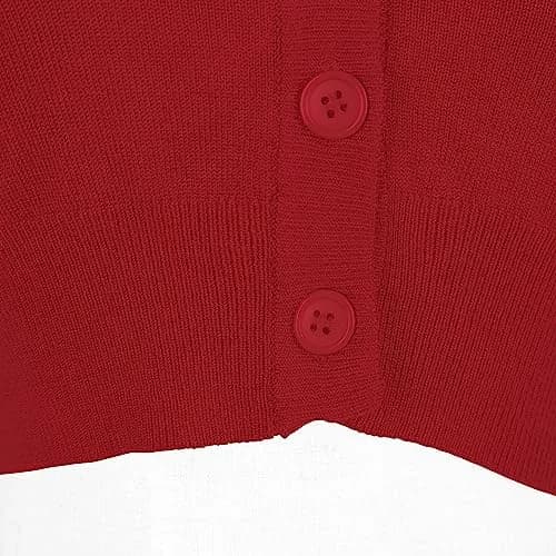 Urban CoCo Women's Cropped Cardigan V-Neck Button Down Knitted Sweater 3/4 Sleeve XL | Chic & Breathable thumbnail 5