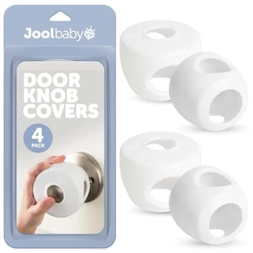 Jool Baby Door Knob Covers for Child Safety (4 Pack) | Easy to Install & Childproof Home thumbnail 1