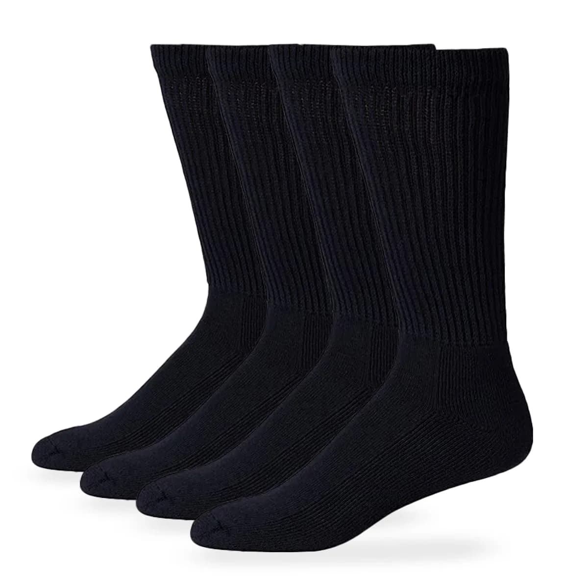 Carolina Ultimate Men's Diabetic Non-Binding Mid-Calf Socks 2 Pack Khaki Large (US Shoe 9-13) | Breathable Cotton Comfort for Sensitive Feet — White