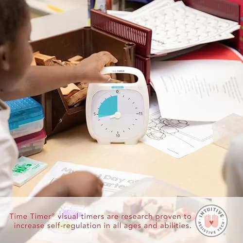 TIME TIMER Plus 20 Minute Desk Visual Timer | Silent Countdown for Classroom & Office (White) thumbnail 4
