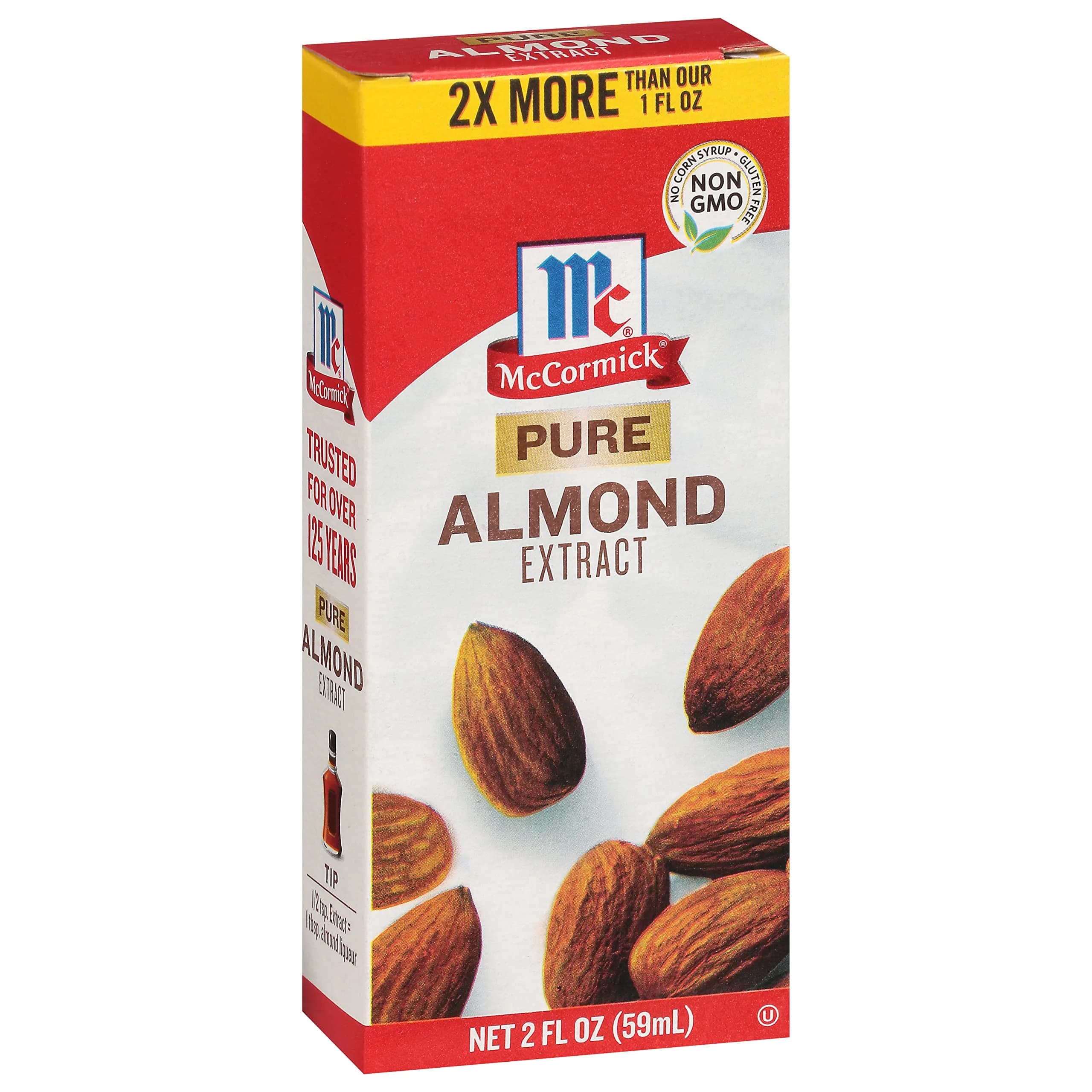 McCormick Pure Almond Extract 2 fl oz | Gluten-Free, Non-GMO, Vegan (Pack of 2) — 2 Fl Oz