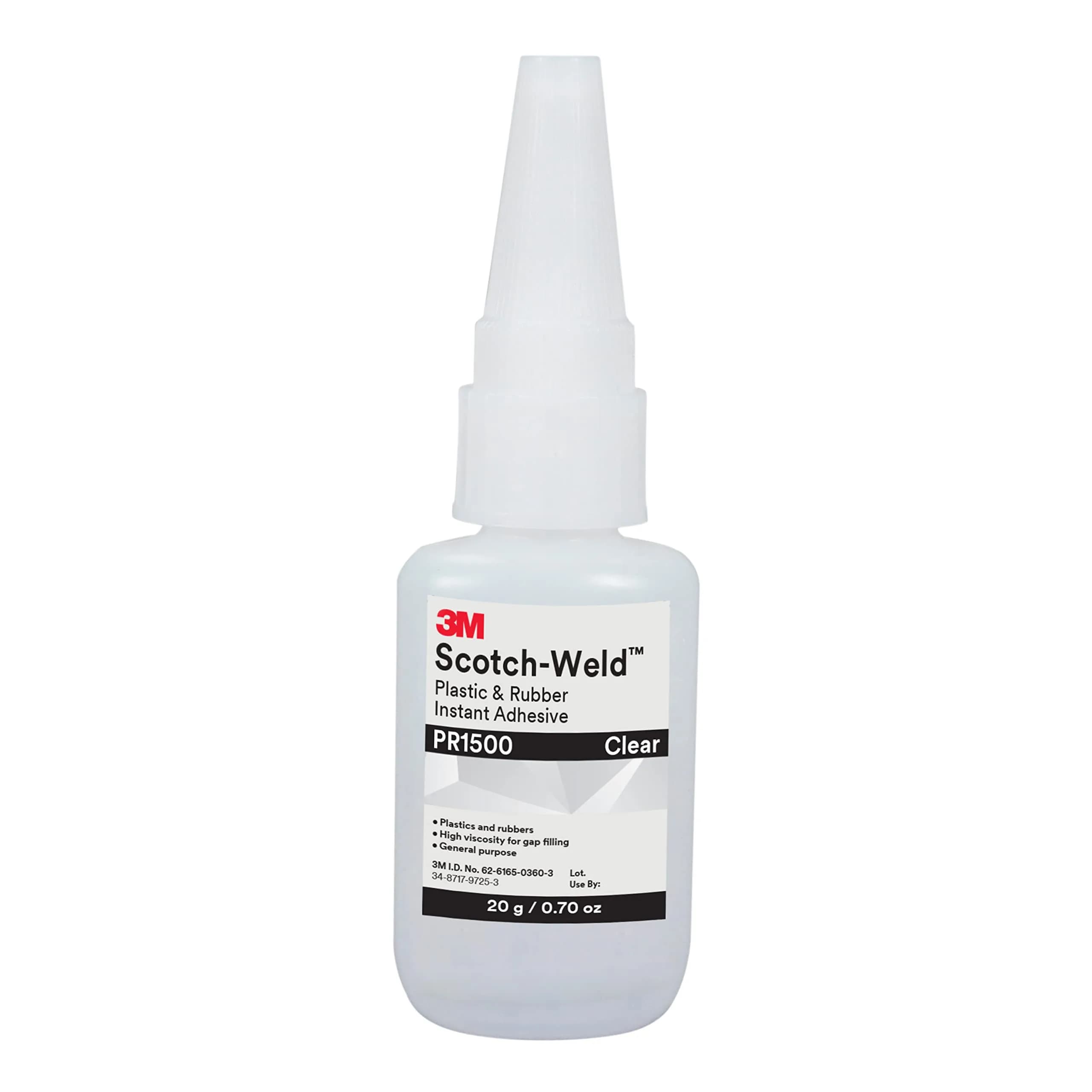 3M Scotch-Weld PR1500 Plastic & Rubber Instant Adhesive 20 Gram (0.676 Fl Oz) | Bonds Difficult Substrates - main product image