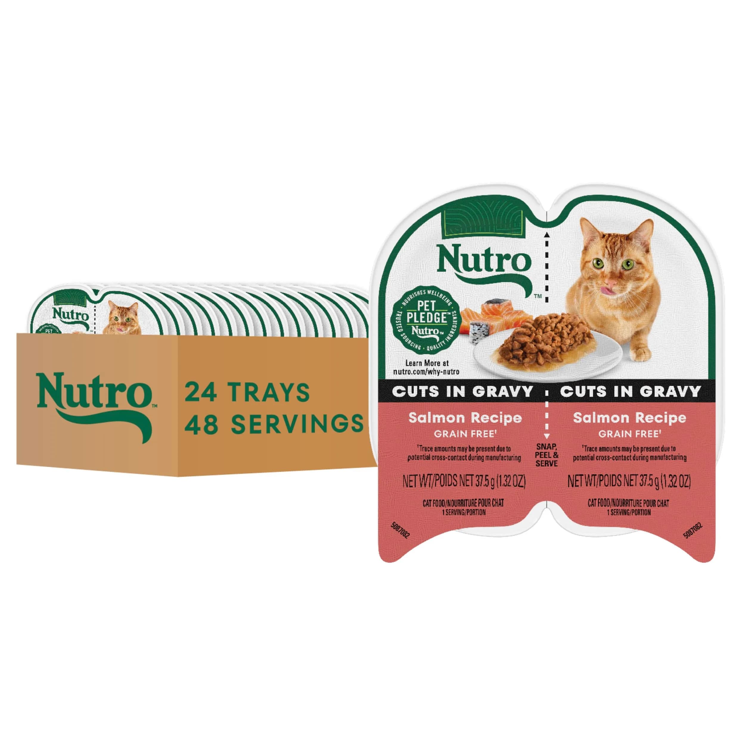 Nutro Perfect Portions Cuts Wet Cat Food, Salmon, 2.6 oz | Grain-Free, Hydrating & Complete Nutrition - main product image