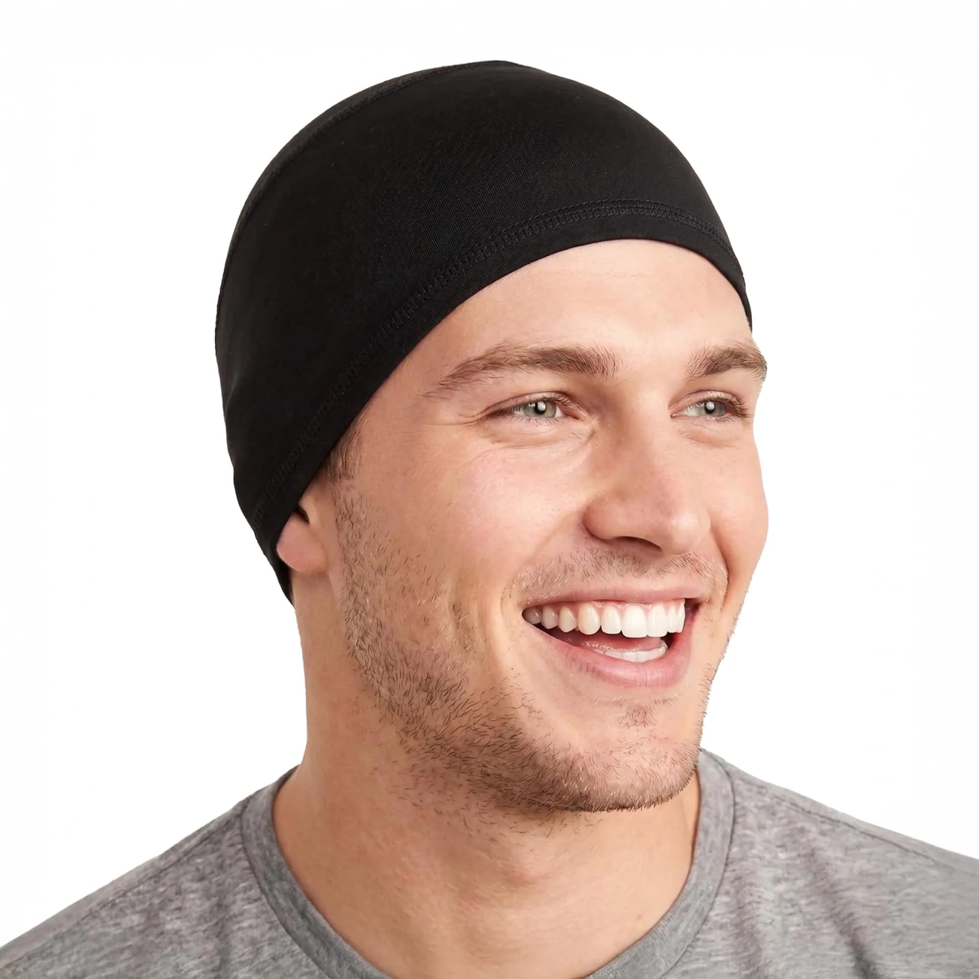 Tough Headwear Black Skull Cap Beanie - Helmet Liner for Men & Women - UPF 50+ Sun Protection - Fits 55.9-61.6 cm - main product image