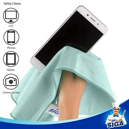 MR.SIGA Ultra Fine Microfiber Cloths for Glass, Pack of 12, 35 x 40cm | Scratch-Free, Lint-Free, Machine Washable thumbnail 4
