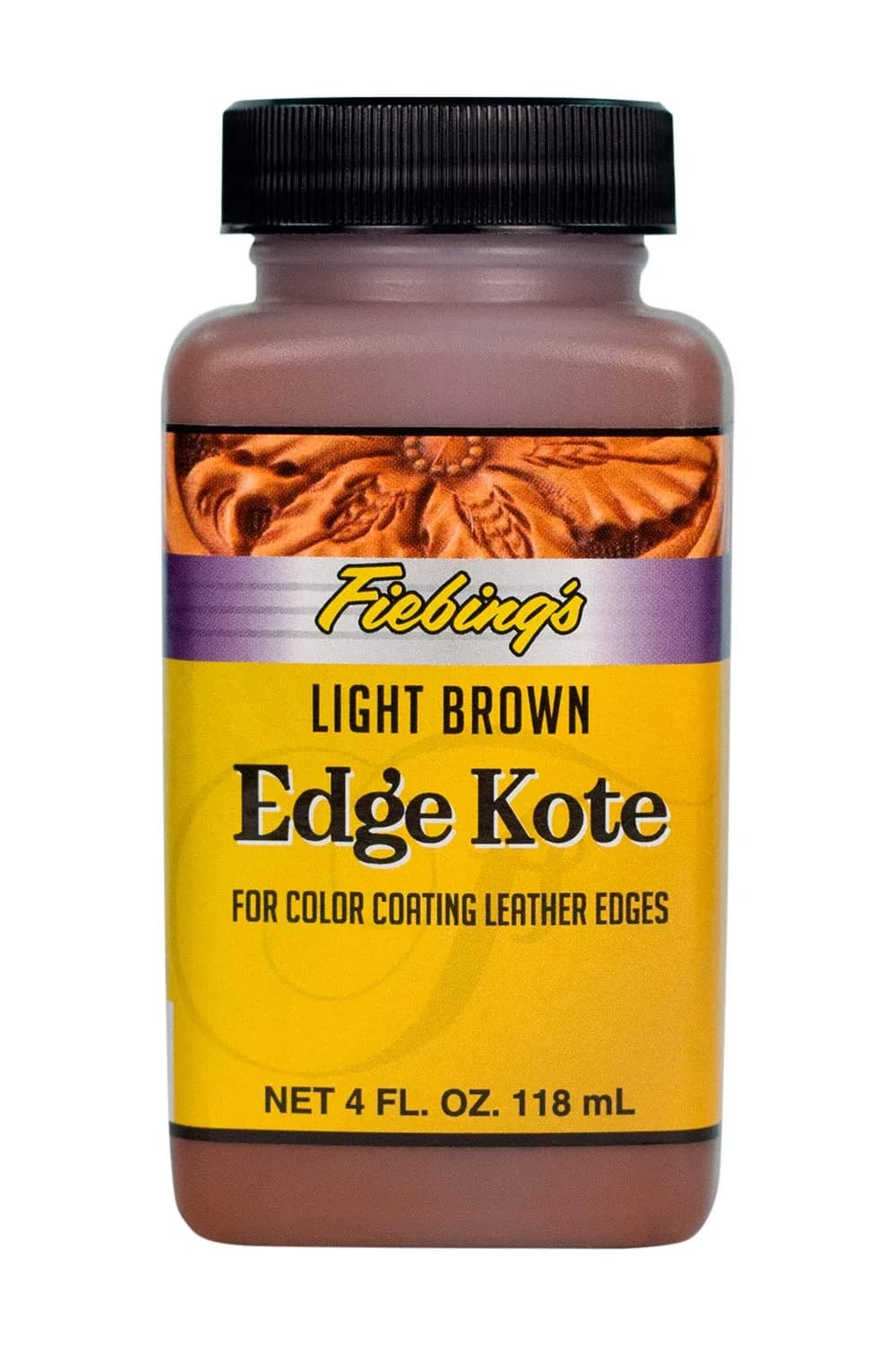 Fiebing's Edge Kote Leather Edge Paint 4 oz (118 ml) Light Brown | Professional Flexible Water-Resistant Finish - main product image