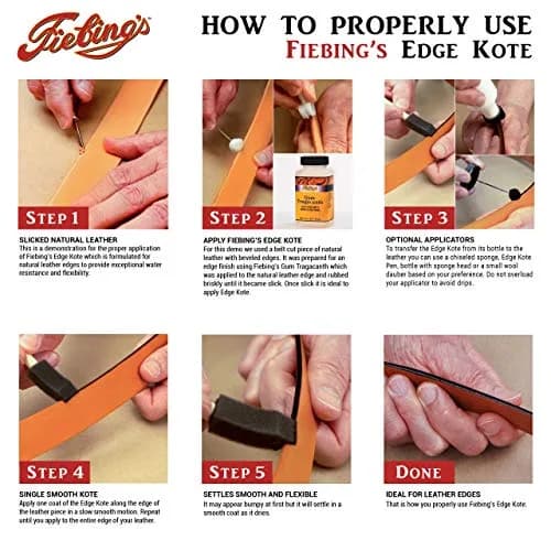 Fiebing's Edge Kote Leather Edge Paint 4 oz (118 ml) Light Brown | Professional Flexible Water-Resistant Finish thumbnail 3