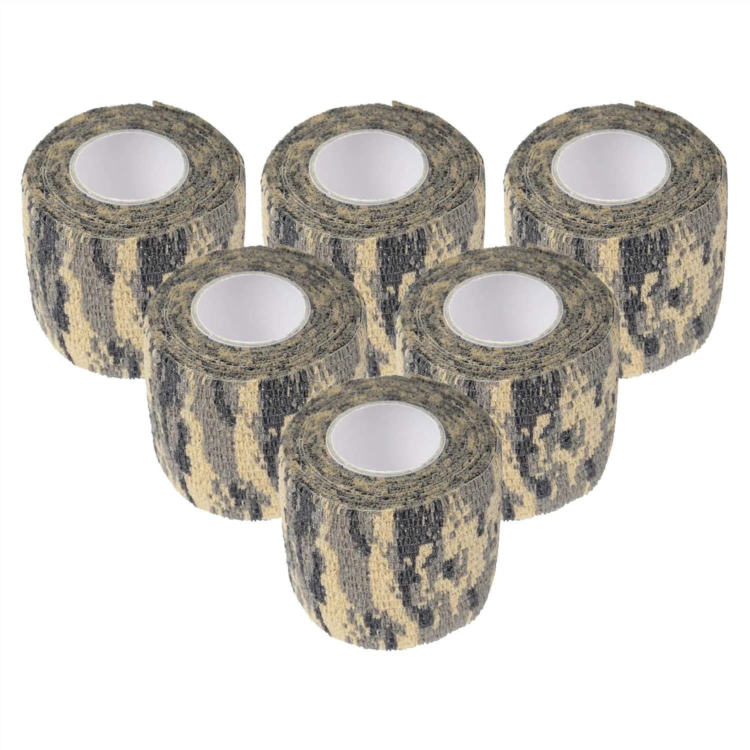 EAmber Camo Wrap Tape 5cm x 4.5m (4 Rolls) | Self-Adhesive, Reusable Concealment for Hunting Gear — ACU Camo / 6 Rolls
