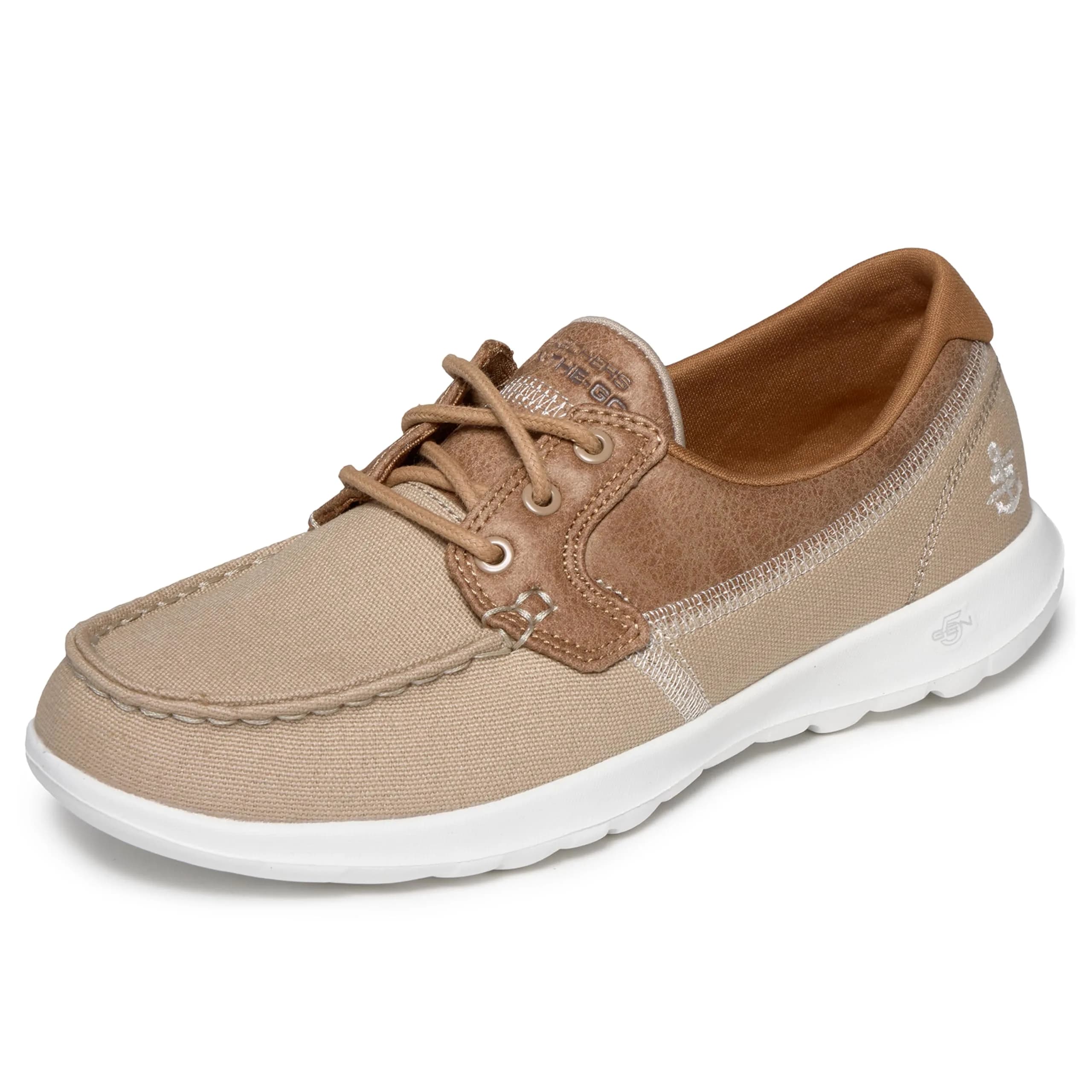 Skechers Women's Go Walk Lite Coral Boat Shoe Navy 24.5cm (8.5 US) | Lightweight Comfort & Style — Natural / 7