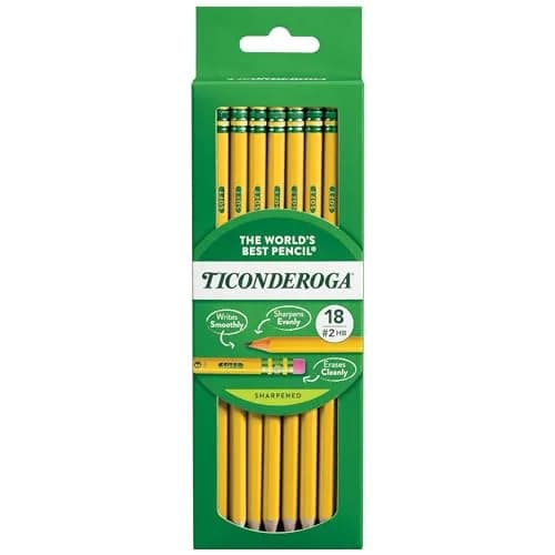 Ticonderoga Wood-Cased Pencils, Pre-Sharpened, HB Soft, Yellow, 108 Pencils Total | Trusted by Teachers for School & Office thumbnail 1