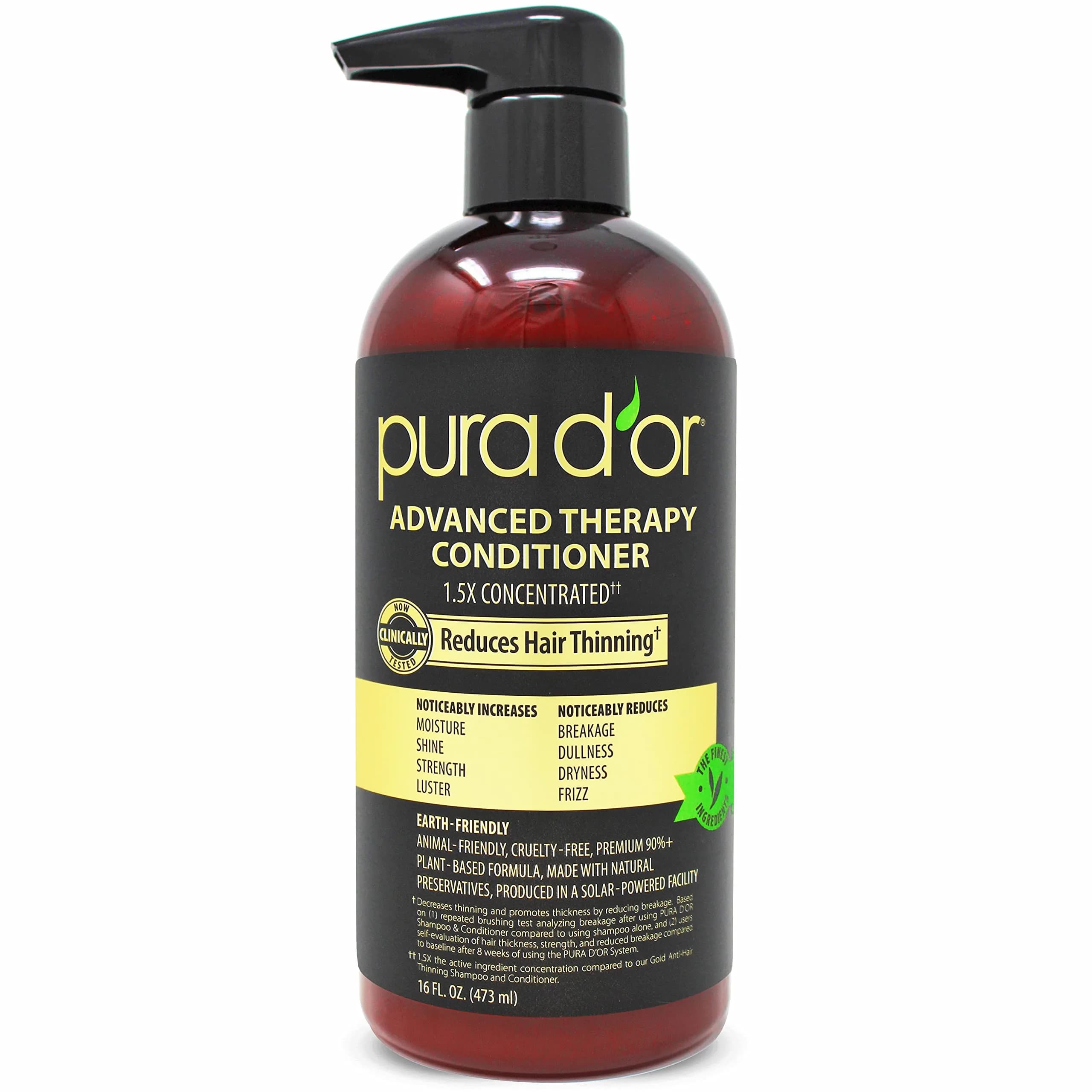 PURA D'OR Gold Label Anti-Thinning Biotin Shampoo & Conditioner Set 2x473ml (16 Fl Oz x2) | Thicker, Fuller Hair — Conditioner