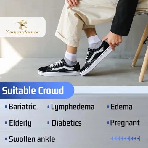 Yomandamor Men's 4 Pairs Diabetic Ankle Socks Seamless Toe Cushion Sole | Comfort & Circulation Support thumbnail 5